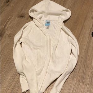 White knitted hoodie old navy large zip up